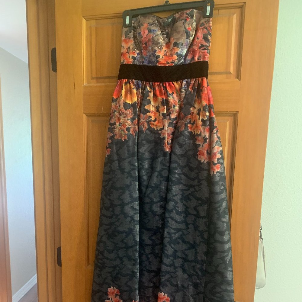 Adrianna Papell Strapless Floor Length Dress